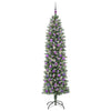 Kunstig Slankt Jule Tre med 300 LED Grønn og hvit 210 cm