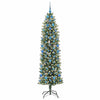 Kunstig Slankt Jule Tre med 300 LED Grønn og hvit 210 cm
