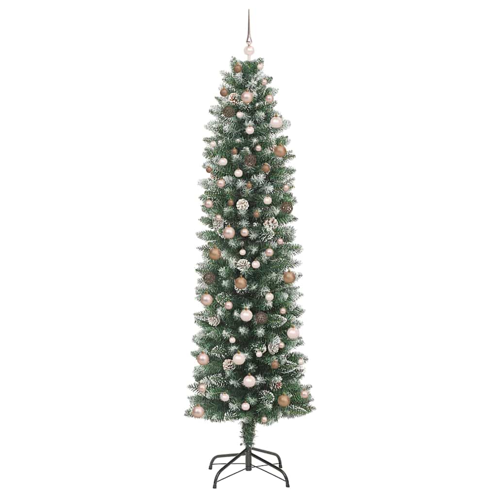 Kunstig Slankt Jule Tre grønn 240 cm PVC og Metall og Plast