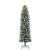 Kunstig Slankt Jule Tre med 300 LED Grønn og hvit 240 cm