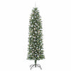 Kunstig Slankt Jule Tre med 300 LED Grønn og hvit 240 cm
