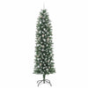 Kunstig Slankt Jule Tre med 300 LED Grønn og hvit 240 cm