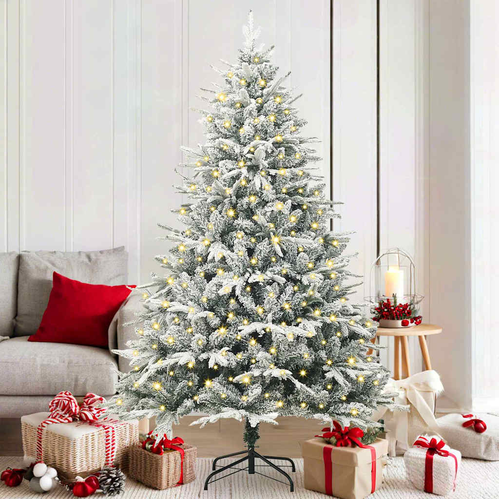 Kunstig forbelyst juletre med 300 LED grønn 180 cm PVC og PE