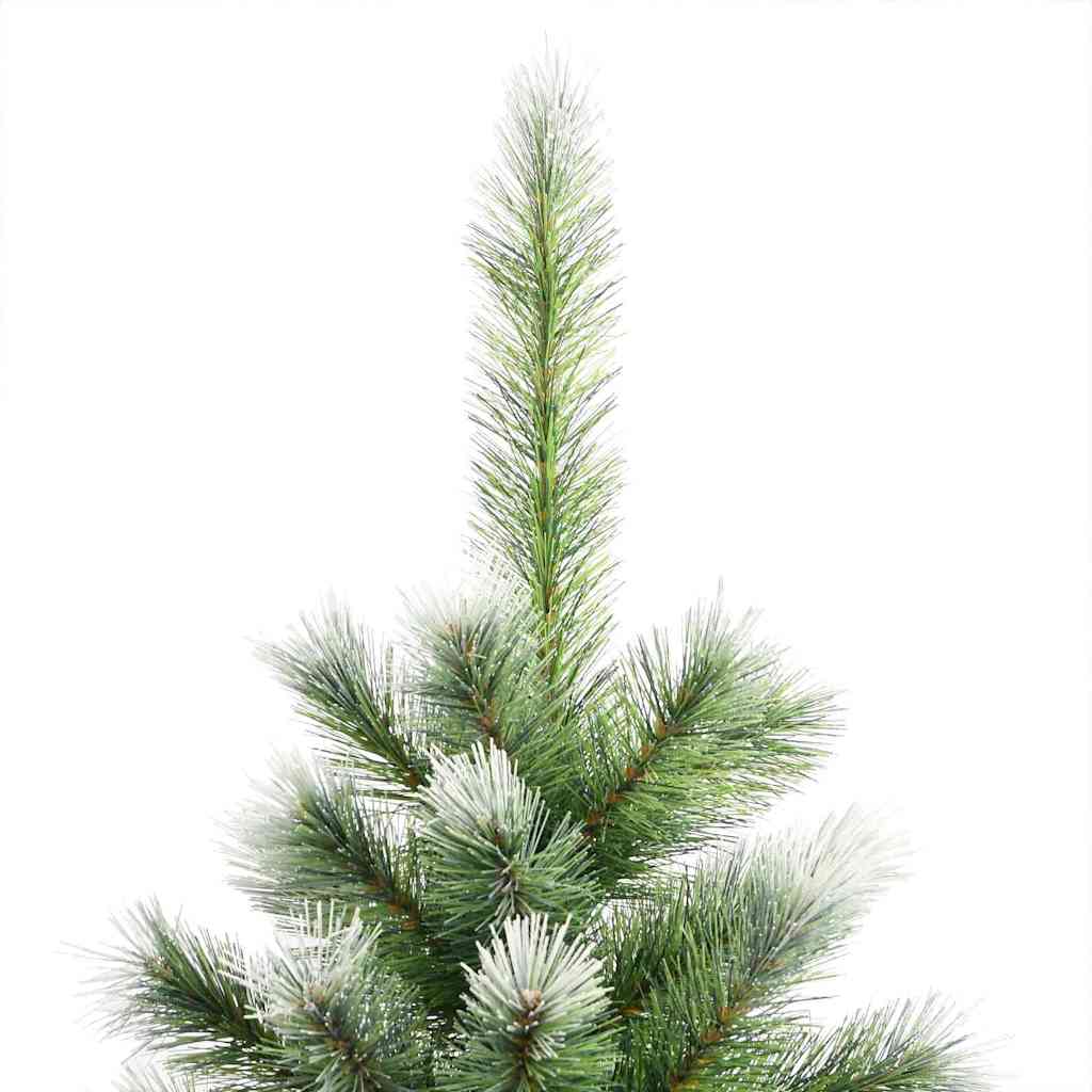 Kunstig leddet juletre med flocket snø Grønn og hvit 150 cm