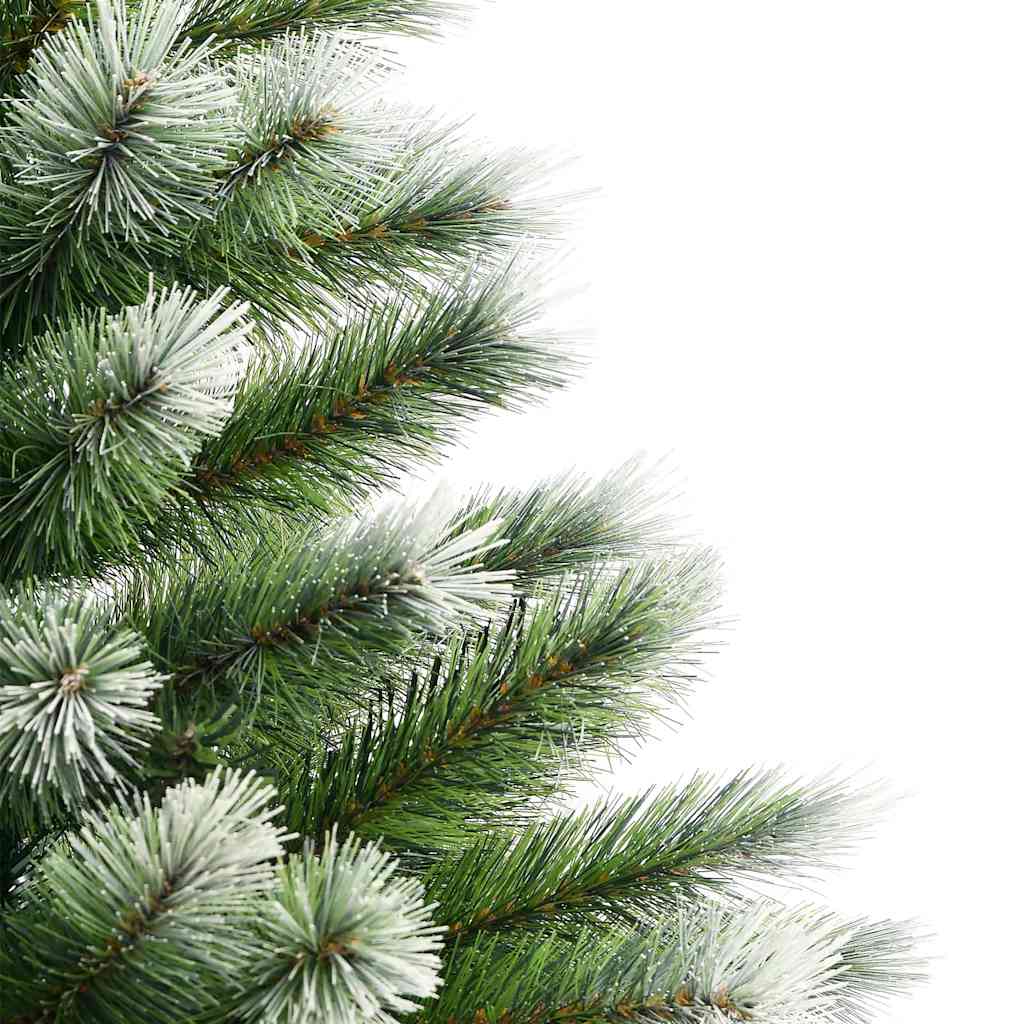 Kunstig leddet juletre med flocket snø Grønn og hvit 150 cm