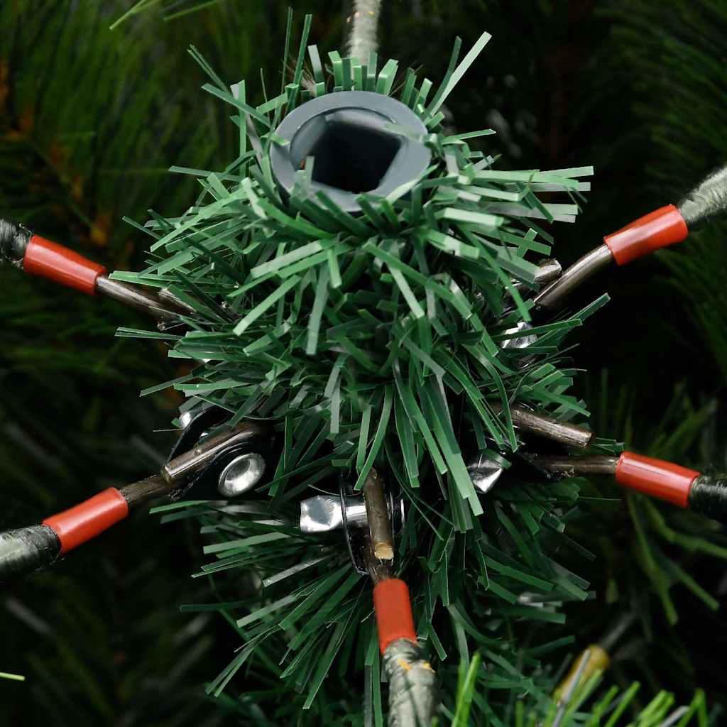 Kunstig leddet juletre med flocket snø Grønn og hvit 150 cm