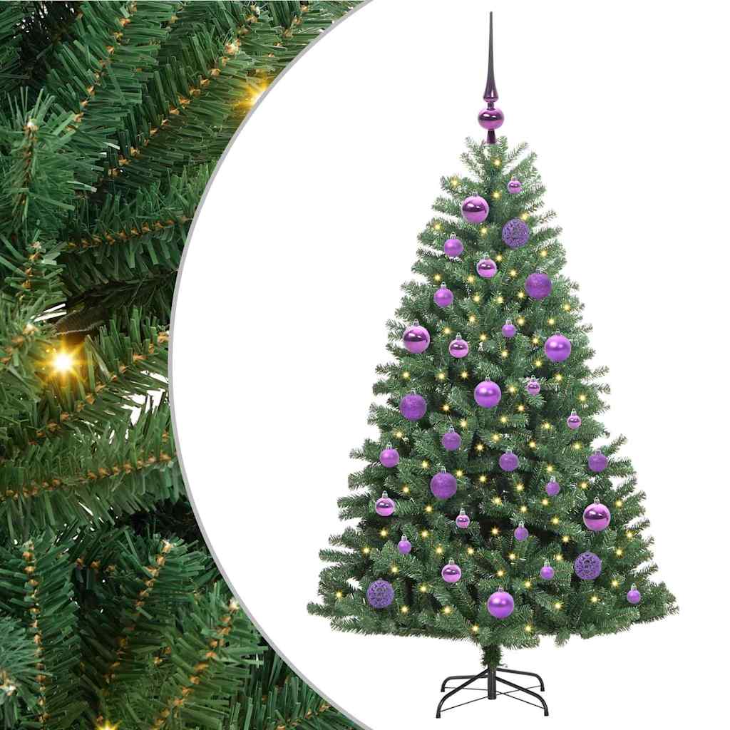 Kunstig sammensatt juletre grønn 120 cm PVC og metall