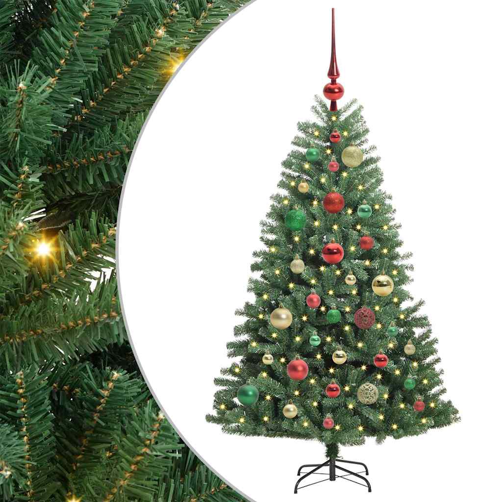 Kunstig sammensatt juletre grønn 120 cm PVC og metall