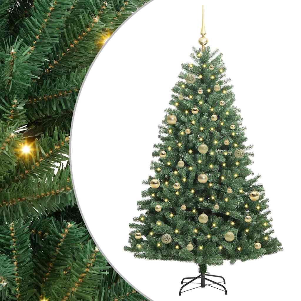 Kunstig sammensatt juletre grønn 150 cm PVC og metall