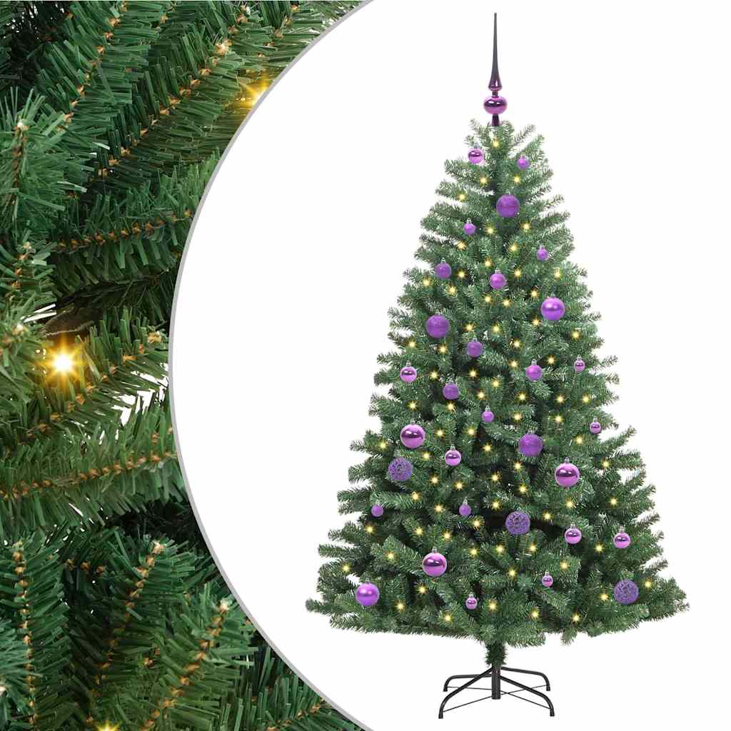 Kunstig sammensatt juletre grønn 150 cm PVC og metall