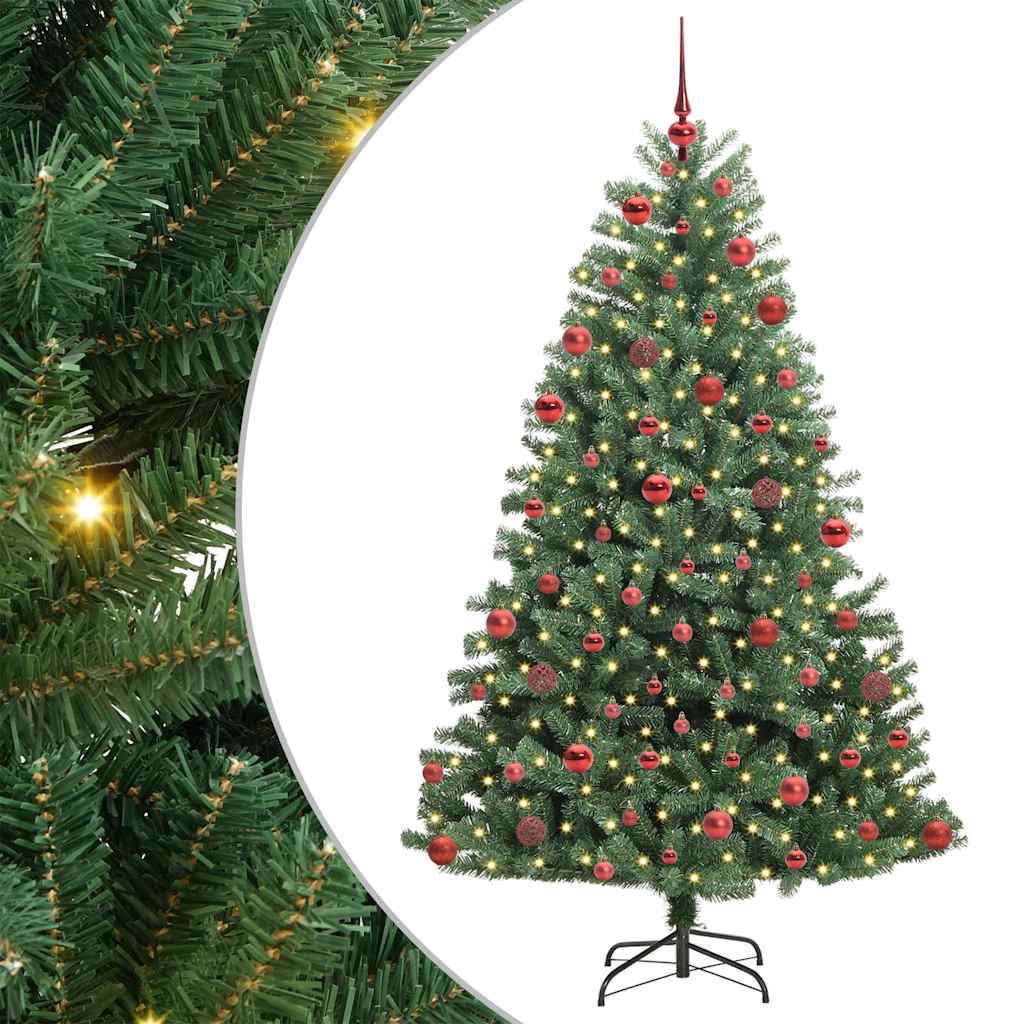 Kunstig sammensatt juletre grønn 180 cm PVC og metall