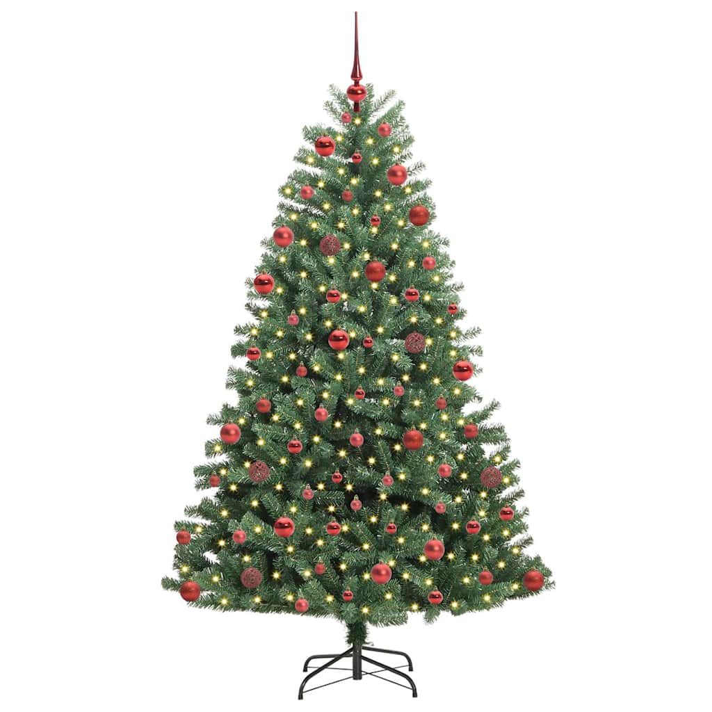 Kunstig sammensatt juletre grønn 180 cm PVC og metall