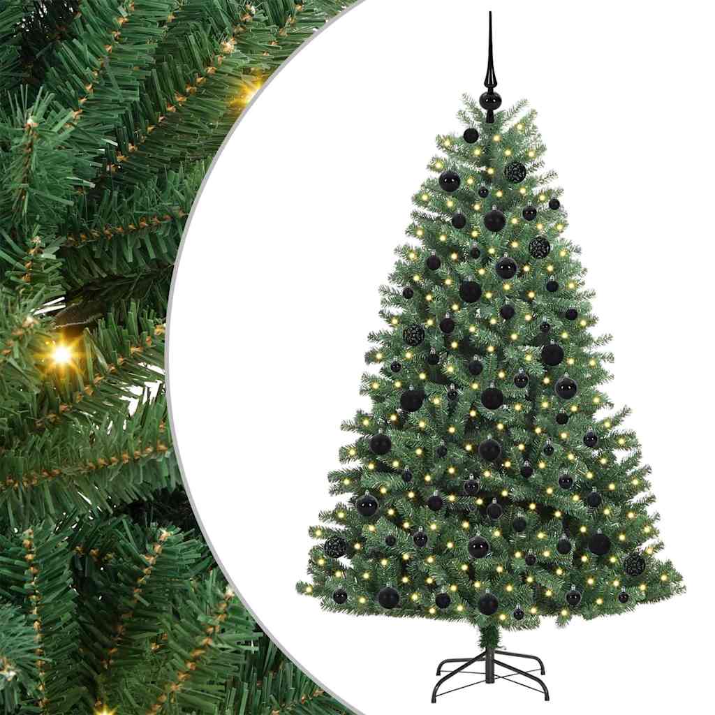 Kunstig sammensatt juletre grønn 180 cm PVC og metall