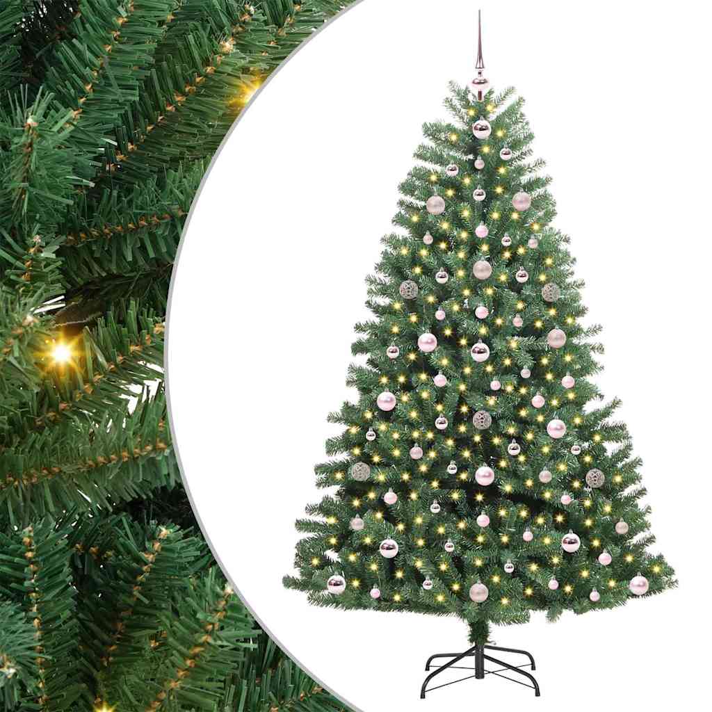 Kunstig sammensatt juletre grønn 180 cm PVC og metall