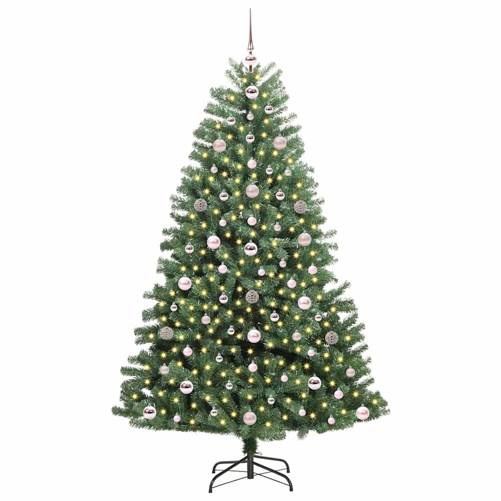 Kunstig sammensatt juletre grønn 180 cm PVC og metall