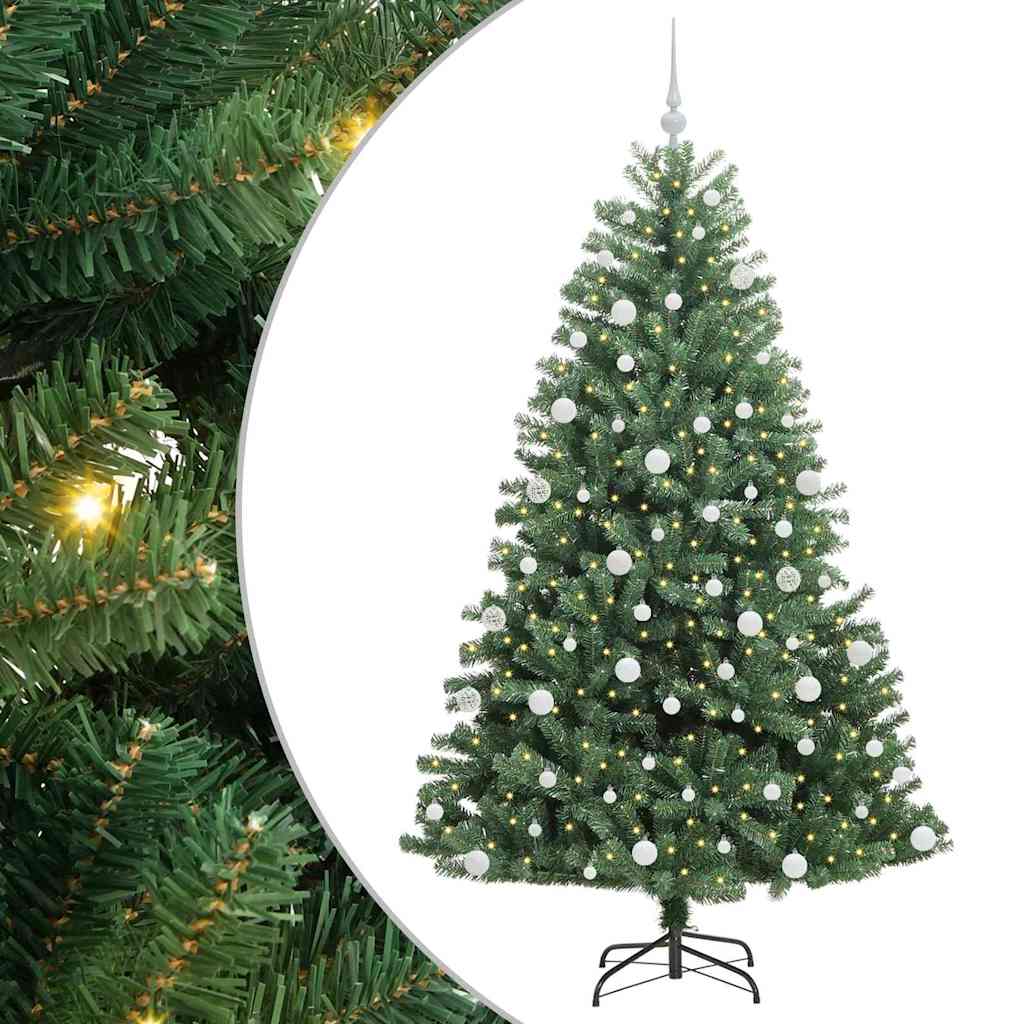 Kunstig sammensatt juletre grønn 180 cm PVC og metall