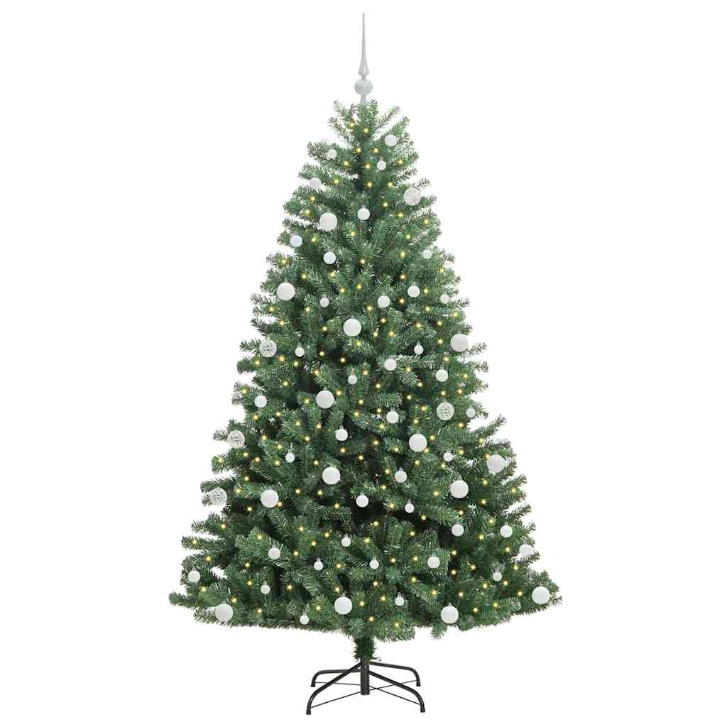 Kunstig sammensatt juletre grønn 180 cm PVC og metall