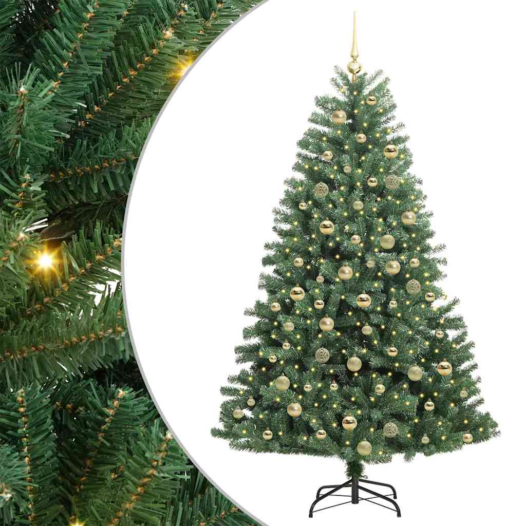 Kunstig sammensatt juletre grønn 180 cm PVC og metall