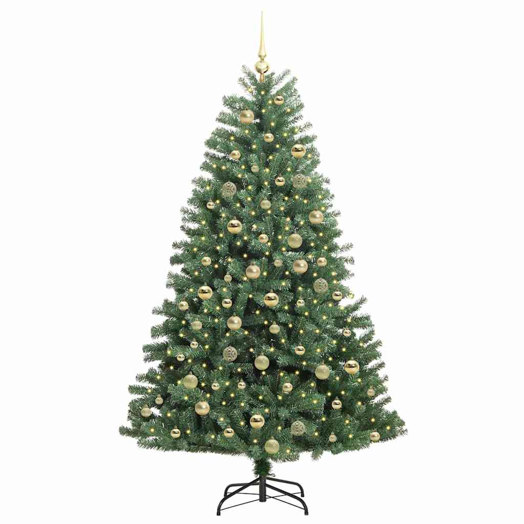 Kunstig sammensatt juletre grønn 180 cm PVC og metall