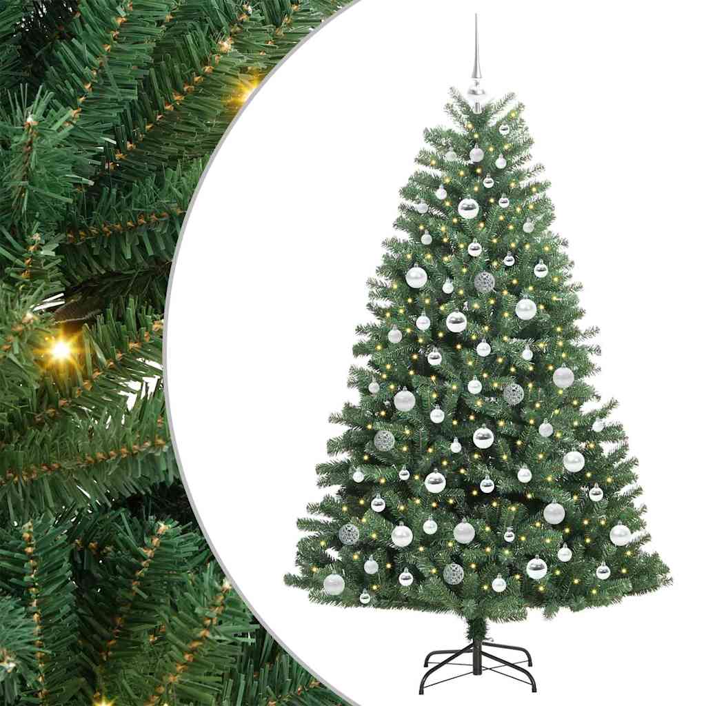 Kunstig sammensatt juletre grønn 180 cm PVC og metall