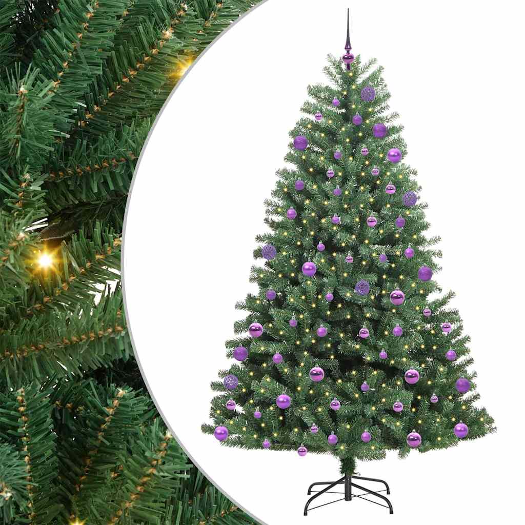 Kunstig sammensatt juletre grønn 180 cm PVC og metall
