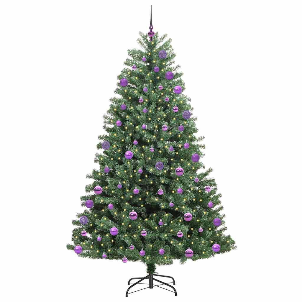Kunstig sammensatt juletre grønn 180 cm PVC og metall