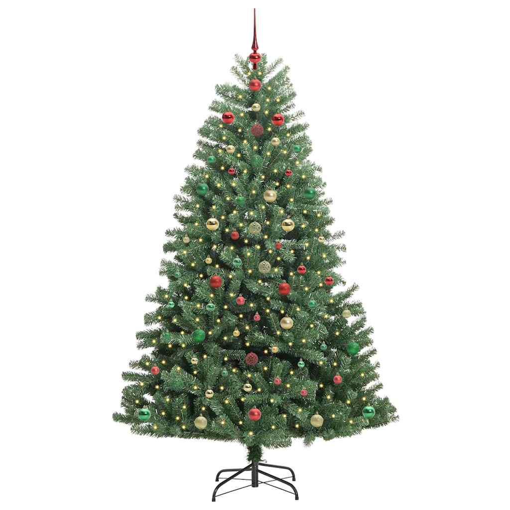 Kunstig sammensatt juletre grønn 180 cm PVC og metall