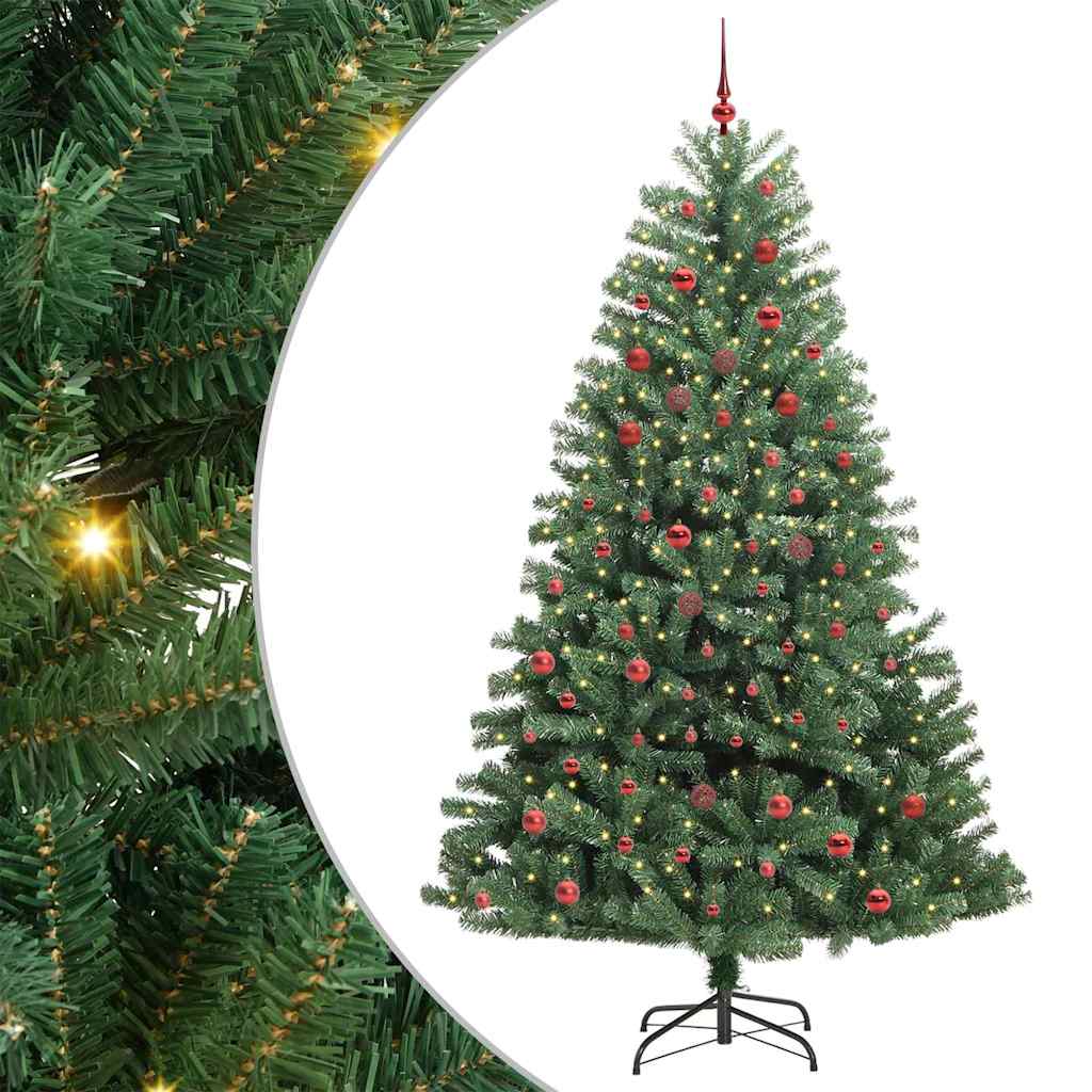 Kunstig sammensatt juletre grønn 210 cm PVC og metall