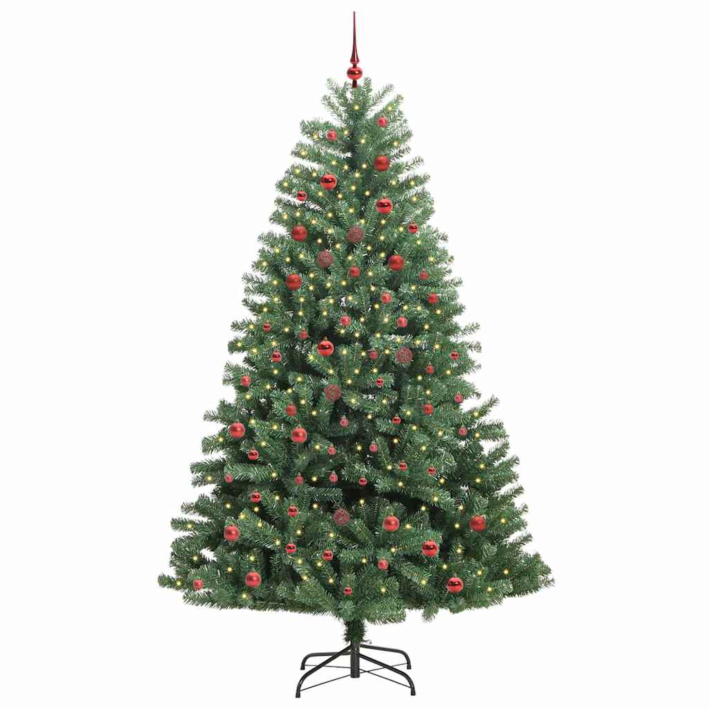 Kunstig sammensatt juletre grønn 210 cm PVC og metall