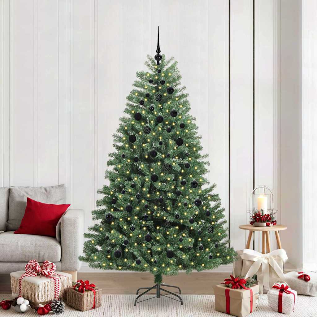 Kunstig sammensatt juletre grønn 210 cm PVC og metall