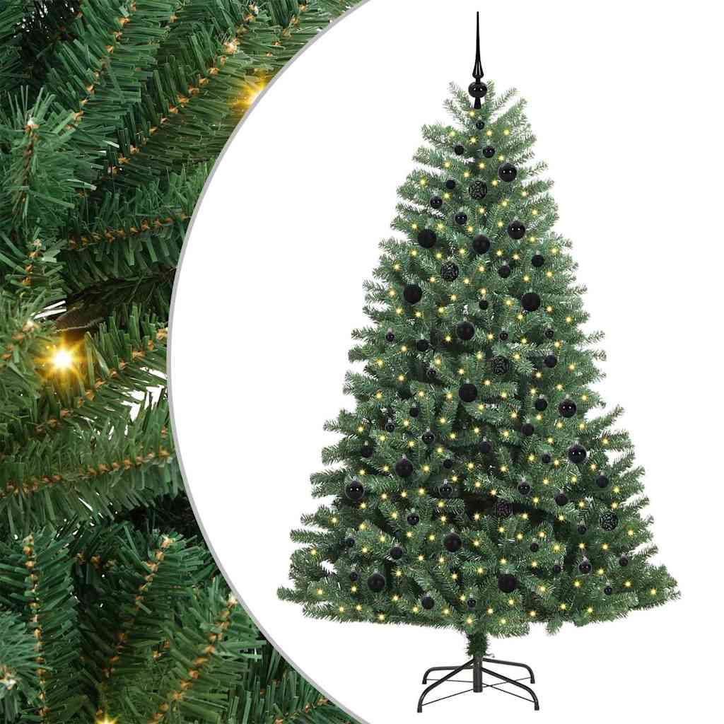 Kunstig sammensatt juletre grønn 210 cm PVC og metall