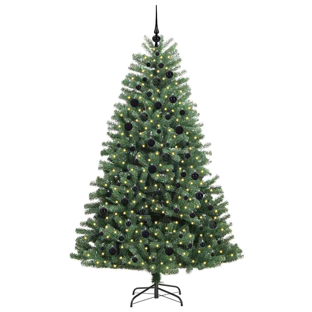 Kunstig sammensatt juletre grønn 210 cm PVC og metall