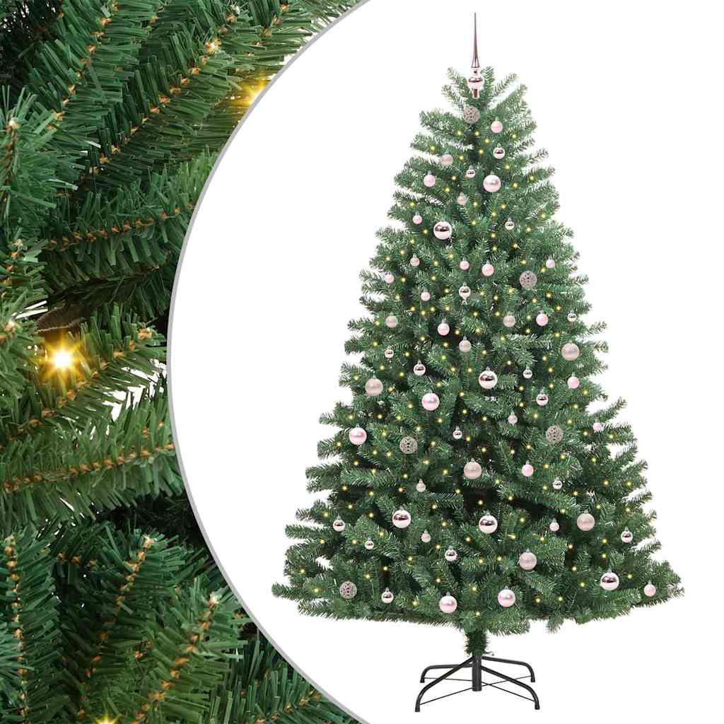 Kunstig sammensatt juletre grønn 210 cm PVC og metall