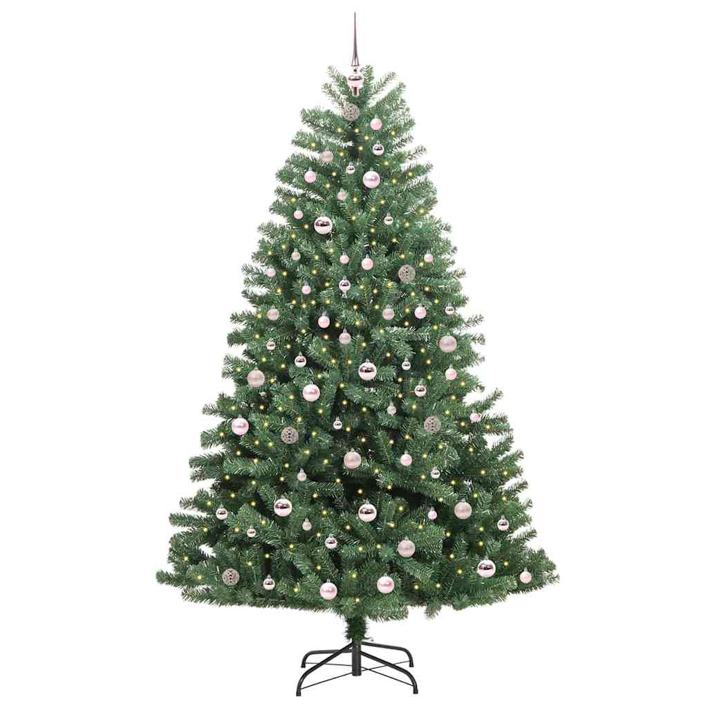 Kunstig sammensatt juletre grønn 210 cm PVC og metall