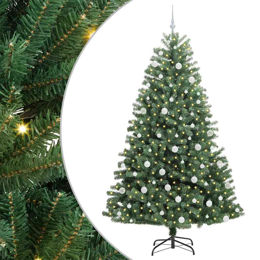 Kunstig sammensatt juletre grønn 210 cm PVC og metall