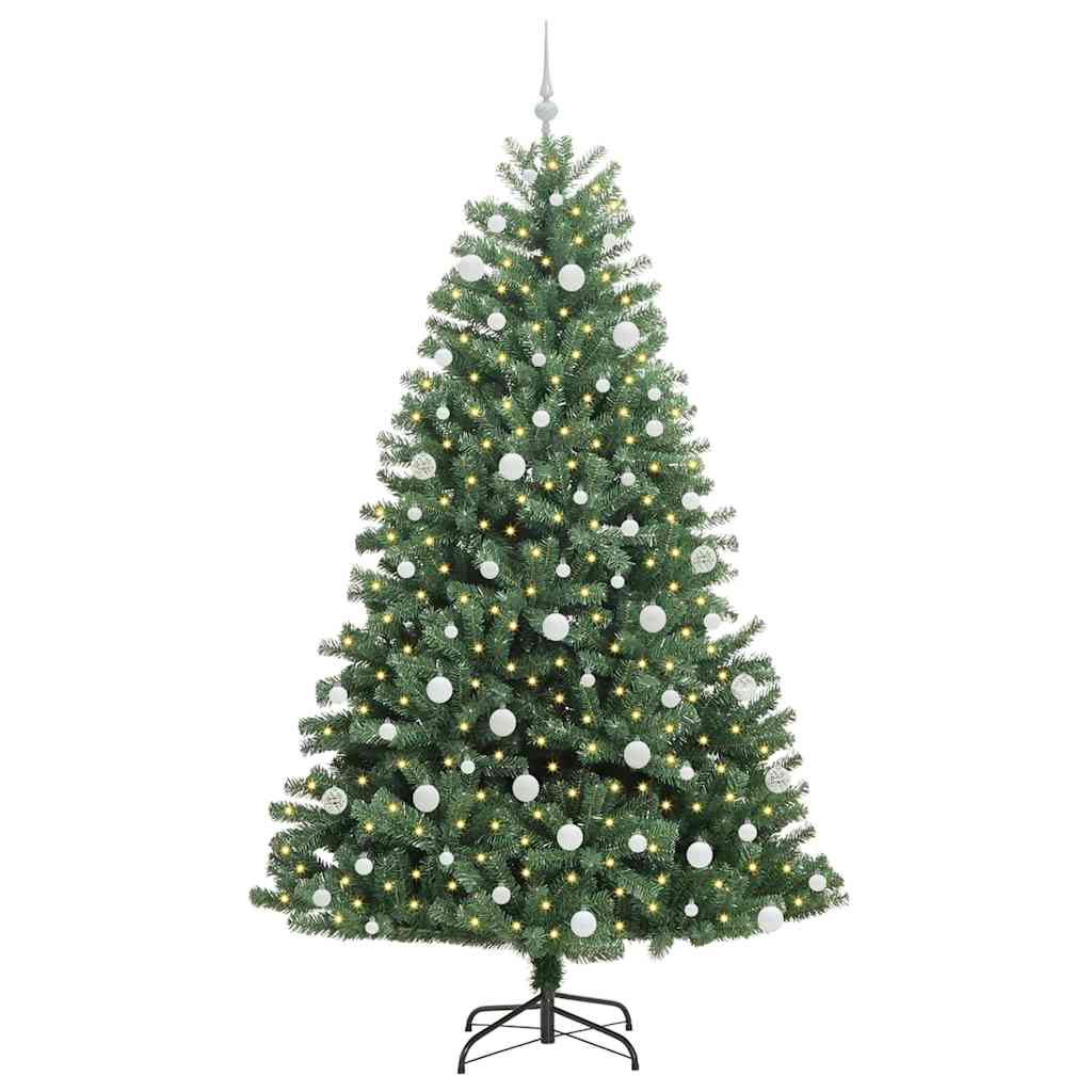 Kunstig sammensatt juletre grønn 210 cm PVC og metall