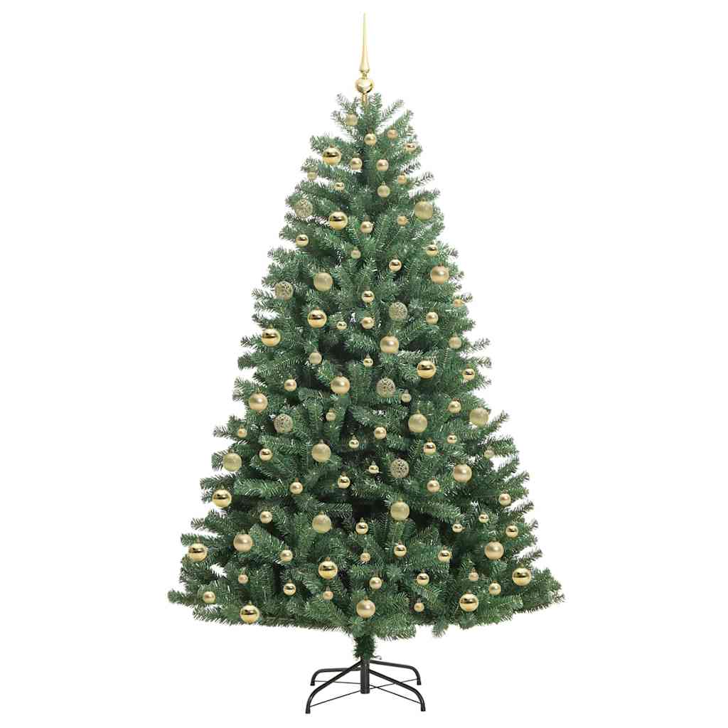 Kunstig sammensatt juletre grønn 210 cm PVC og metall