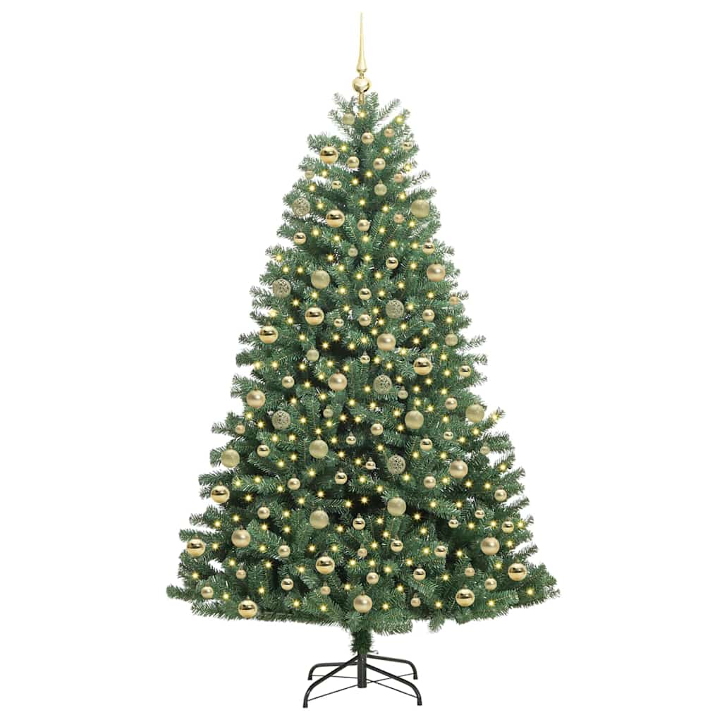 Kunstig sammensatt juletre grønn 210 cm PVC og metall