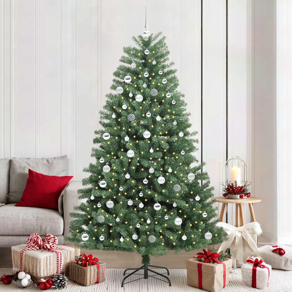 Kunstig sammensatt juletre grønn 210 cm PVC og metall