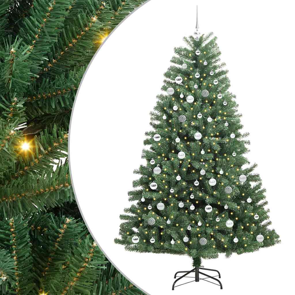 Kunstig sammensatt juletre grønn 210 cm PVC og metall
