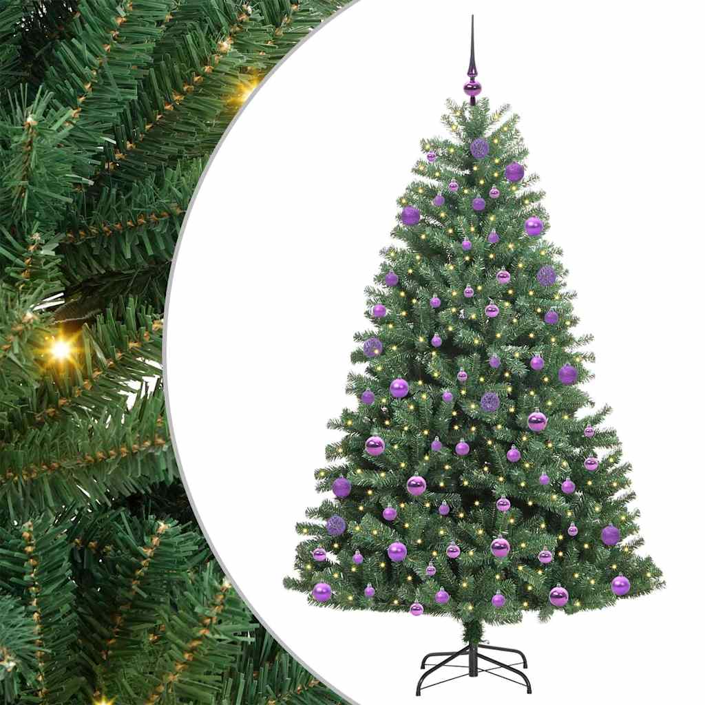 Kunstig sammensatt juletre grønn 210 cm PVC og metall