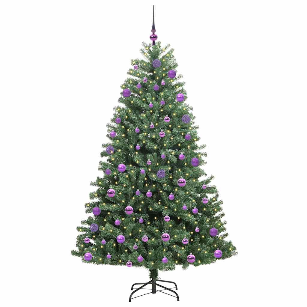 Kunstig sammensatt juletre grønn 210 cm PVC og metall
