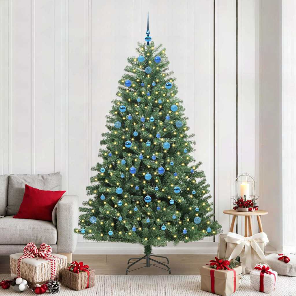 Kunstig sammensatt juletre grønn 210 cm PVC og metall