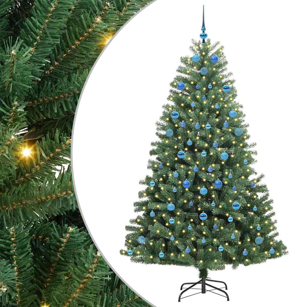 Kunstig sammensatt juletre grønn 210 cm PVC og metall