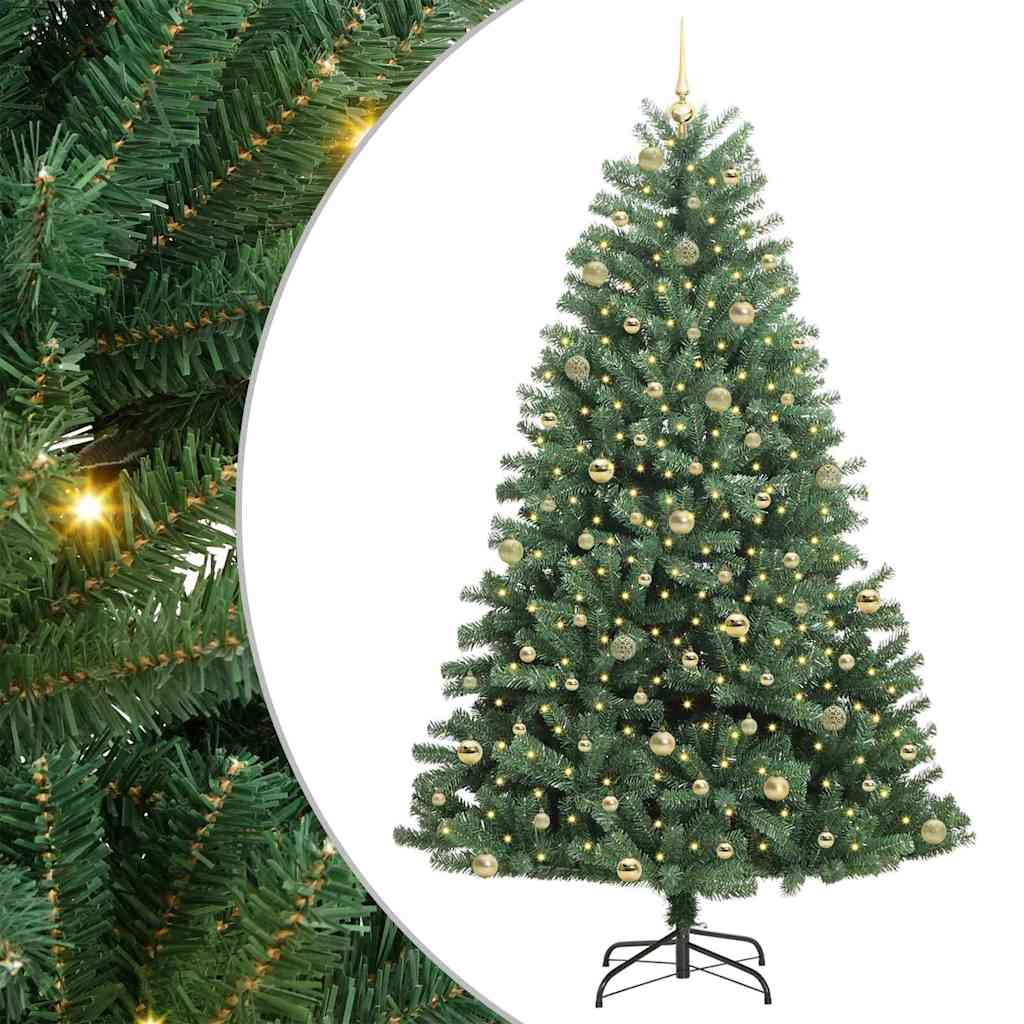 Kunstig sammensatt juletre grønn 240 cm PVC og metall