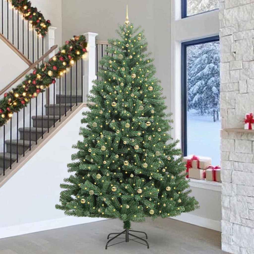 Kunstig sammensatt juletre grønn 300 cm PVC og metall