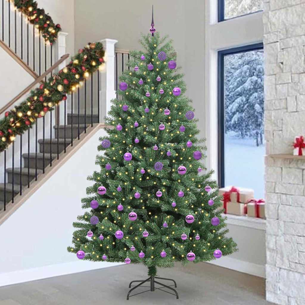 Kunstig sammensatt juletre grønn 300 cm PVC og metall