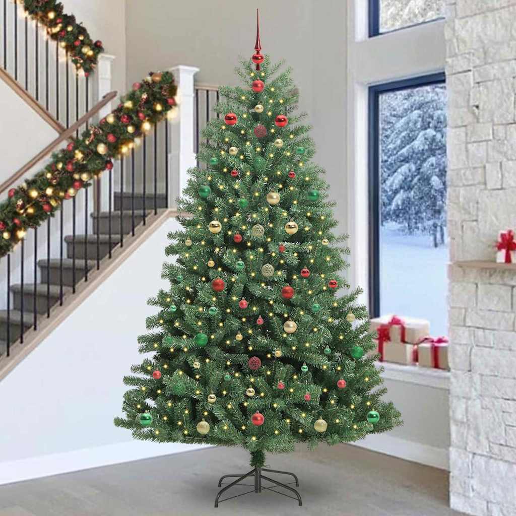 Kunstig sammensatt juletre grønn 300 cm PVC og metall