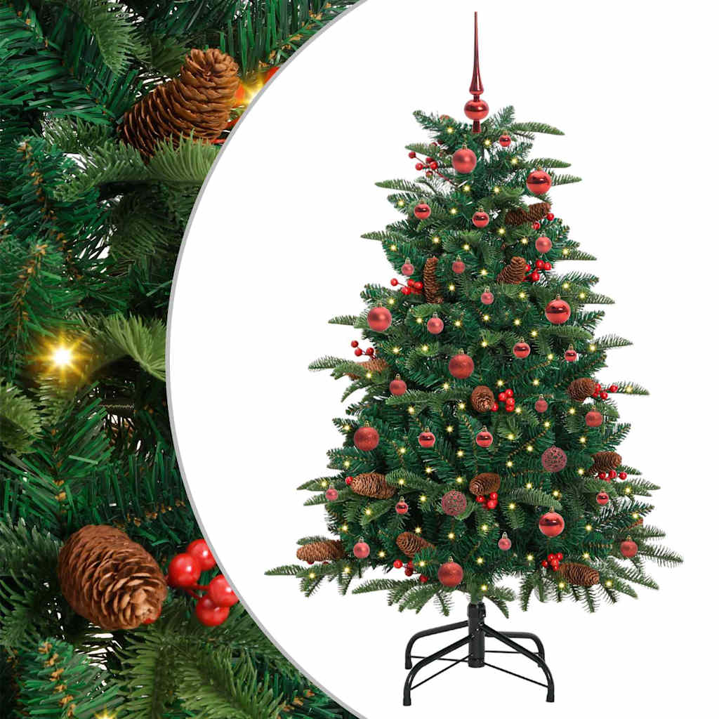 Kunstig juletre med 150 LED grønn 150 cm PVC og Metall og Plast