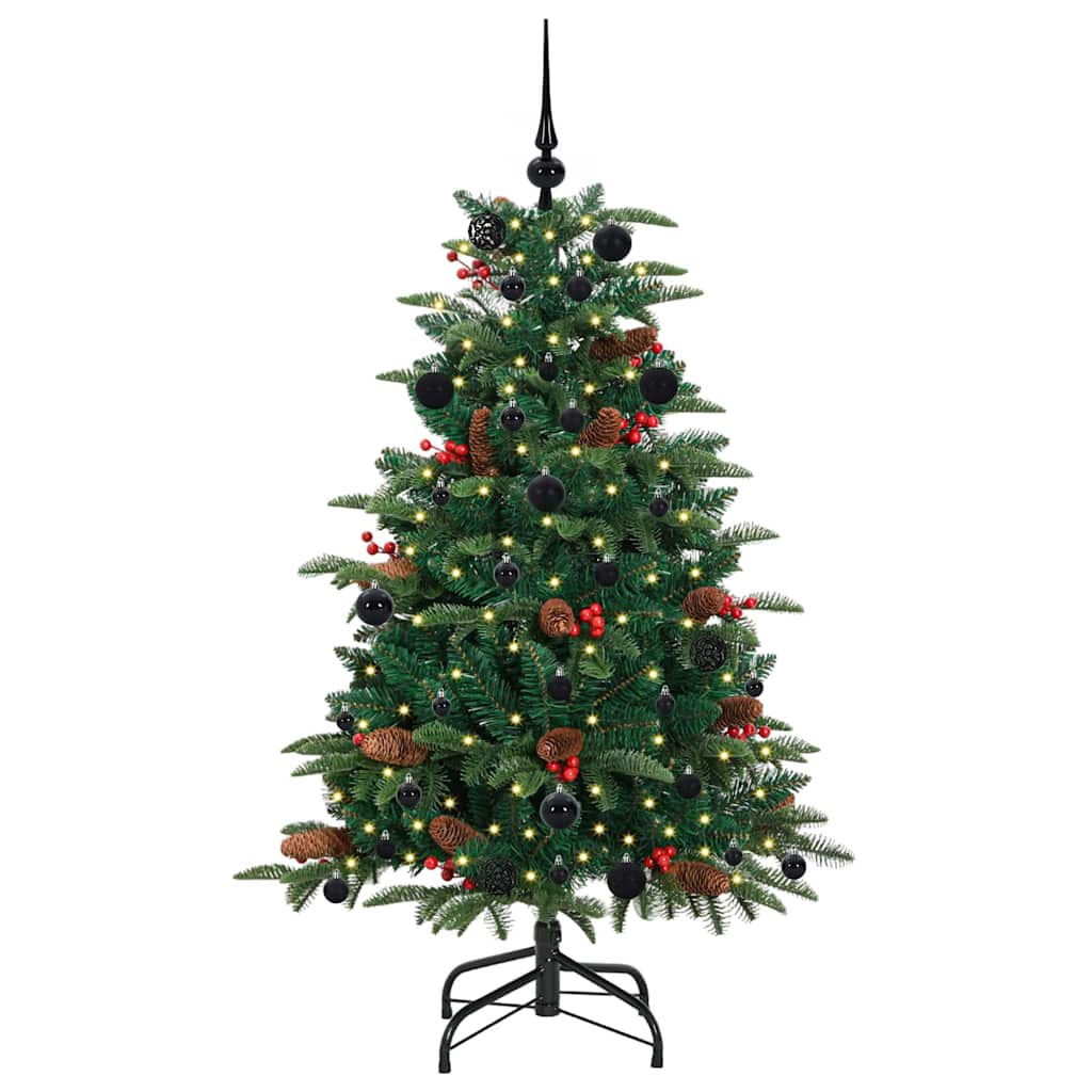 Kunstig juletre med 150 LED grønn 150 cm PVC og Metall og Plast